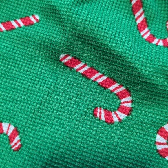 Women's Christmas green thermal pajama pants with candy cane print, size small - Picture 2 of 4